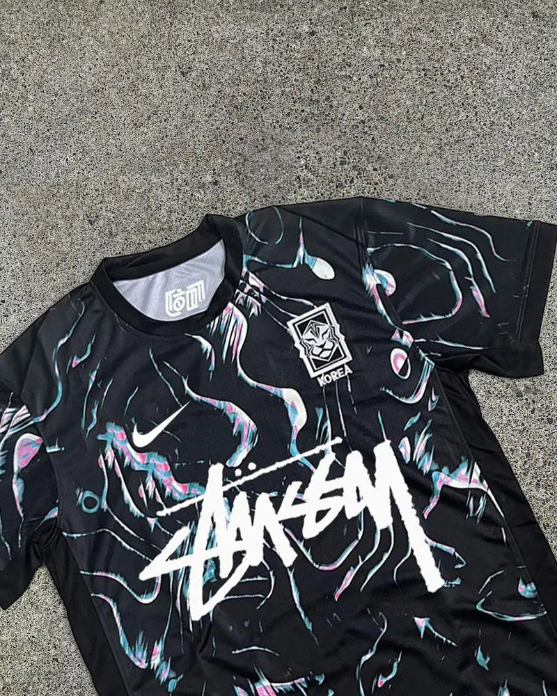 Black Pink Blue Nike Streetwear Football Top Stussy Special Edition 2024 2025 T Shirt Top Kit World Cup South Korea Away Olympics